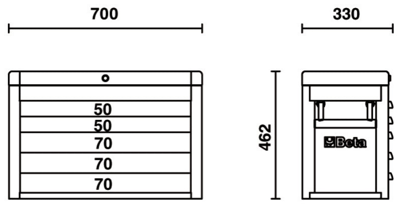 Portable Tool Chest with 5 Drawers and Centralized Lock - Beta Tools RSC23-O - Image 5