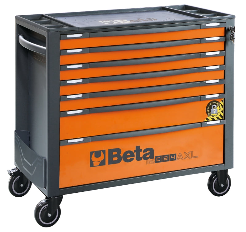 Mobile Roller Cab 7 Drawers Anti-Tilt System Long Model 1000kg Capacity - Beta Tools RSC24AXL/7-R - Image 1