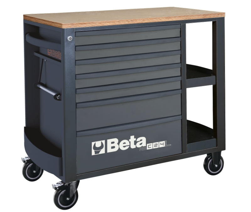Mobile Roller Cab 7 Drawers Side Shelves 1100kg Capacity - Beta Tools RSC24L/7-A - Image 2