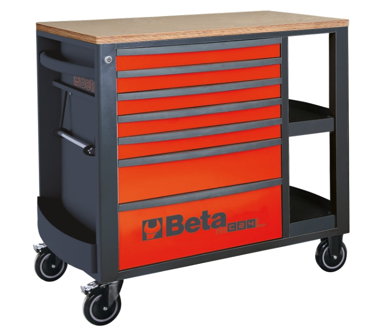 Mobile Roller Cab 7 Drawers Side Shelves 1100kg Capacity - Beta Tools RSC24L/7-O - Image 3