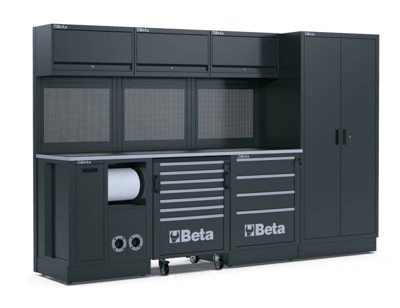 Workshop Equipment Combination RSC50 with 2.240mm Worktop, Drawers, Roller Cab, and Tool Panels - BetaRSC50 RSC50 G - Image 1