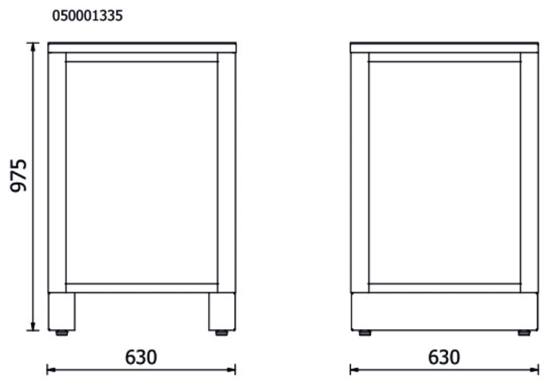 Lower Corner Element, 630x630mm Worktop, Shockproof PVC Coat - BetaRSC50 RSC50 KAI-G - Image 3