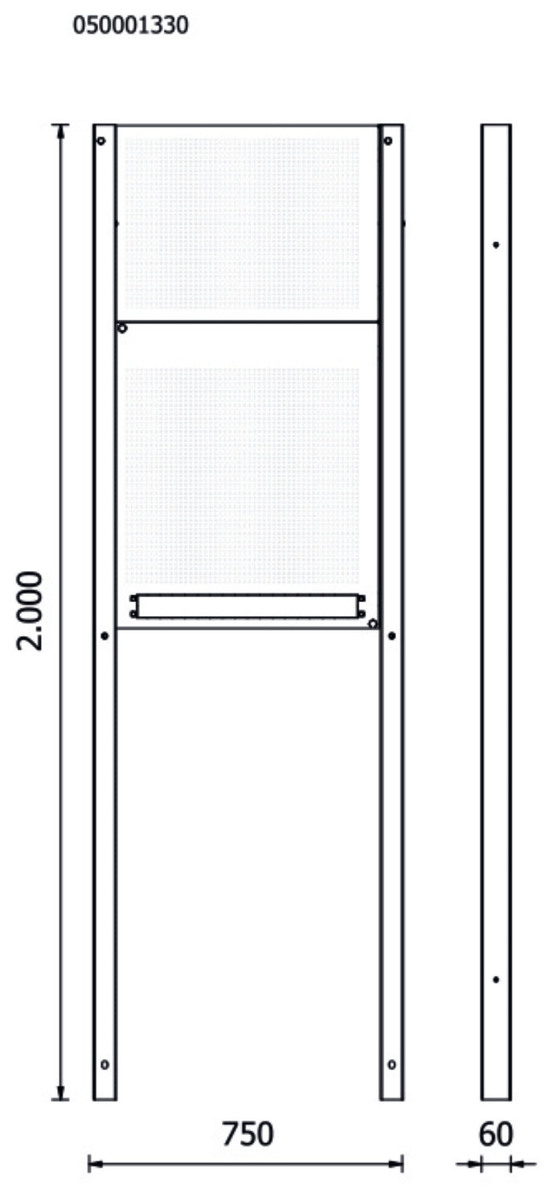 Perforated Tool Panel Kit for RSC50, Includes 2 Lower Panels 650x625mm, 2 Upper Panels 650x400mm, Pair of Uprights - BetaRSC50 RSC50 KPF - Image 2