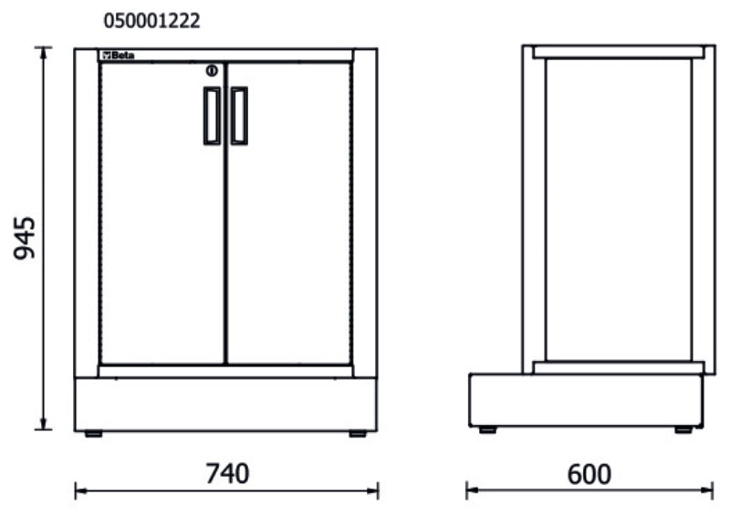 Fixed Two-Door Module for RSC50 with Lock and Adjustable Shelf, 615x435x740mm - BetaRSC50 RSC50 MA - Image 2