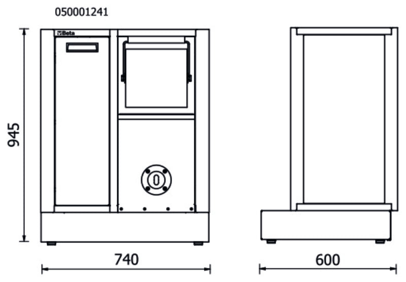 Fixed Service Module for RSC50, Empty, Built-in Waste Bin, Paper Roll Compartment, Adjustable Feet - BetaRSC50 RSC50 MS-AVV - Image 2