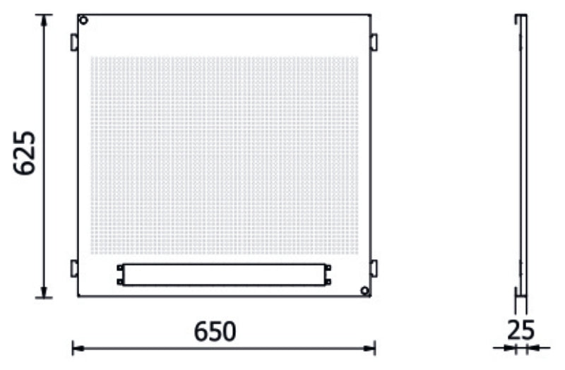 Lower Perforated Tool Panel for RSC50, 650x625x25mm, Compatible with 19" Rack Multi-Socket - BetaRSC50 RSC50 PFI - Image 4