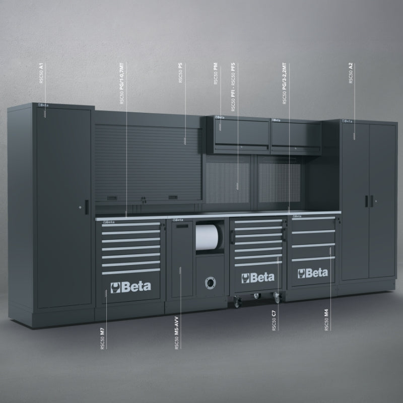 Comprehensive Workshop Equipment Combination RSC50 with Cabinets, Worktops, and Tool Storage - BetaRSC50 RSC50 - Image 2