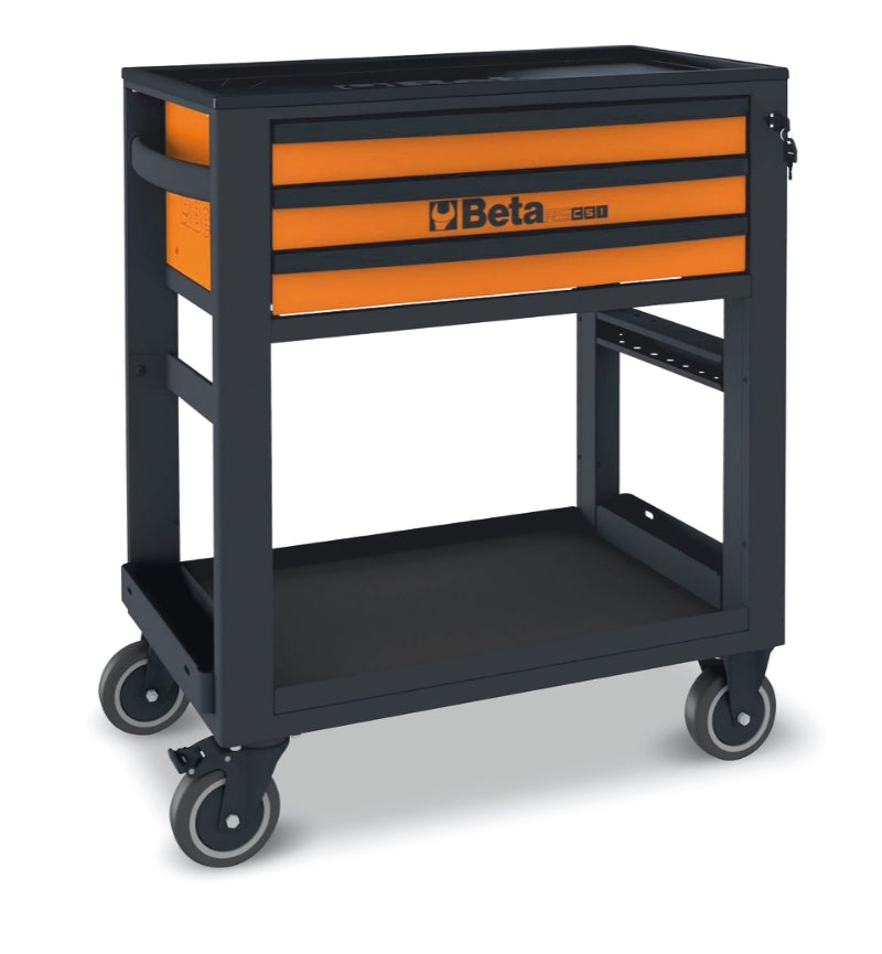 Service Tool Trolley with 3 Drawers, ABS Worktop, 4 Castors 125mm, 400kg Load Capacity - Beta Tools RSC51-A - Image 1