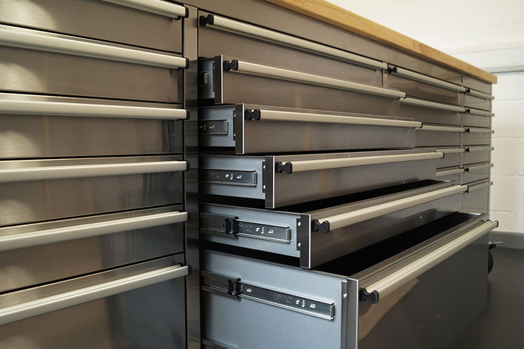96" Brushed Stainless Steel 24-Drawer Tool Chest