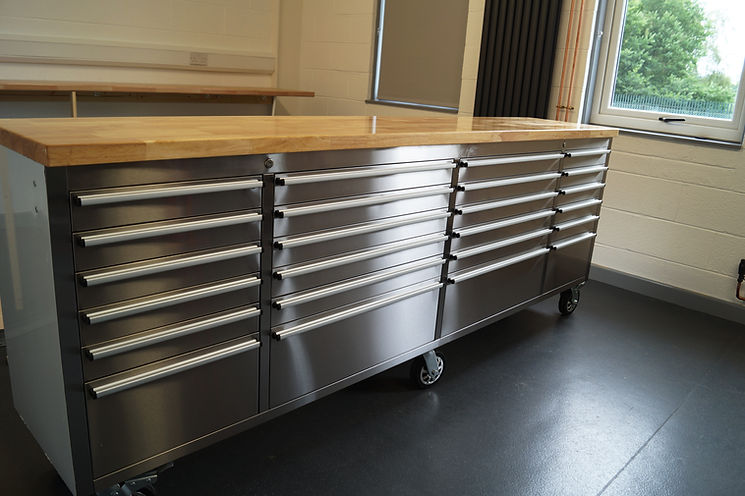 96" Brushed Stainless Steel 24-Drawer Tool Chest