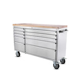 55" Brushed Stainless Steel 10-Drawer Tool Chest