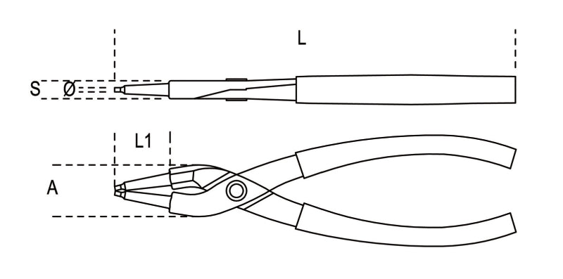 Internal Circlip Pliers Straight Pattern PVC Handles 180mm - Beta Tools 1032 180 - Image 2