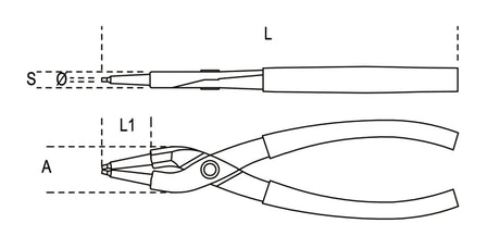 Internal Circlip Pliers Straight Pattern PVC Handles 180mm - Beta Tools 1032 180 - Image 2