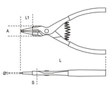 External Circlip Pliers Straight Pattern PVC Handles 175mm - Beta Tools 1036 175 - Image 6