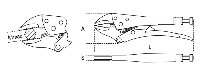 Adjustable Self-Locking Pliers Concave Jaws 240mm - Beta Tools 1052 240 - Image 2