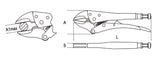 Adjustable Self-Locking Pliers Concave Jaws 240mm - Beta Tools 1052 240 - Image 2