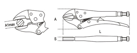 Adjustable Self-Locking Pliers Concave Jaws 240mm - Beta Tools 1052 240 - Image 2