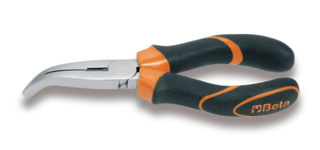 Extra-Long Bent Flat Knurled Nose Pliers Bi-Material Handles 160mm Length - Beta Tools 1164BM 160 - Image 1