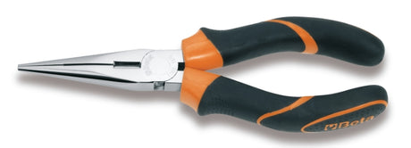 Extra-Long Needle Knurled Nose Pliers Chrome-Plated Bi-Material Handles 160mm Length - Beta Tools 1166BM 160 - Image 1