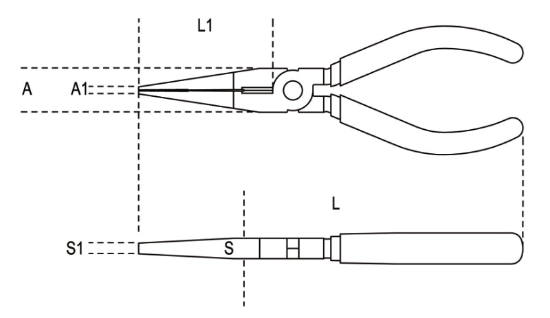 Extra-Long Needle Knurled Nose Pliers Chrome-Plated Bi-Material Handles 160mm Length - Beta Tools 1166BM 160 - Image 2