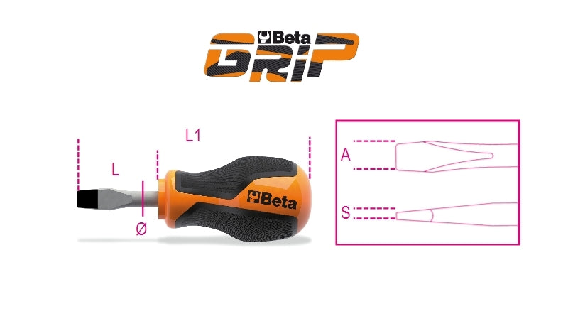 Extra-Short Screwdriver for Slotted Head Screws 1.2x6.5mm 30mm Length - BetaGRIP 1260N 6,5X30 - Image 3
