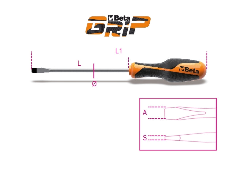 Screwdriver for Slotted Head Screws 0.5x3mm 75mm Length - BetaGRIP 1260 3X75 - Image 3
