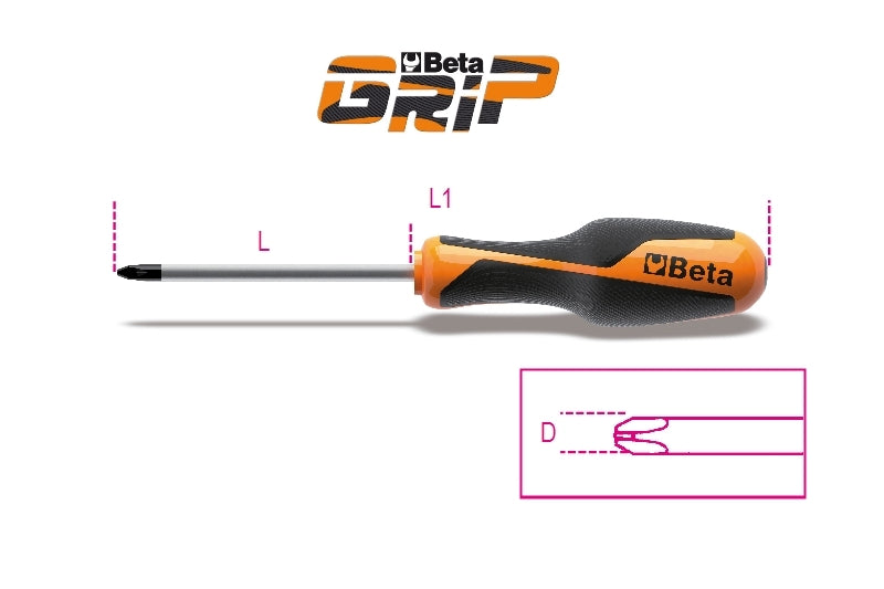 Screwdriver for Cross Head Phillips Screws PH1 4.5mm 120mm Length - BetaGRIP 1262 4,5X120 - Image 3