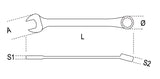 Swivel End Ratcheting Combination Spanner Wrench 18mm - Beta Tools 142SN 18 - Image 2