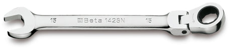Swivel End Ratcheting Combination Spanner Wrench 15mm - Beta Tools 142SN 15 - Image 1