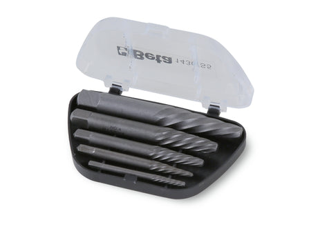 Set of 5 Tapered Extractors for Broken Screws and Studs Hardened Steel in Case - Beta Tools 1430/S5 - Image 1