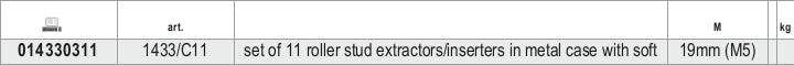 Set of 11 Roller Stud Extractors/Inserters M5 - M16 with Metal Case - Beta Tools 1433/C11 - Image 3
