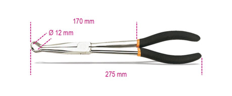Long Nose Spark-Plug Pliers with Double Layer PVC Coated Handles - Beta Tools 1474DL - Image 1