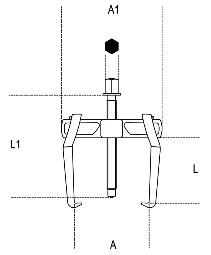 Universal Pullers with 2 Sliding Legs 35mm - 140mm - Beta Tools 1500N/3 - Image 2