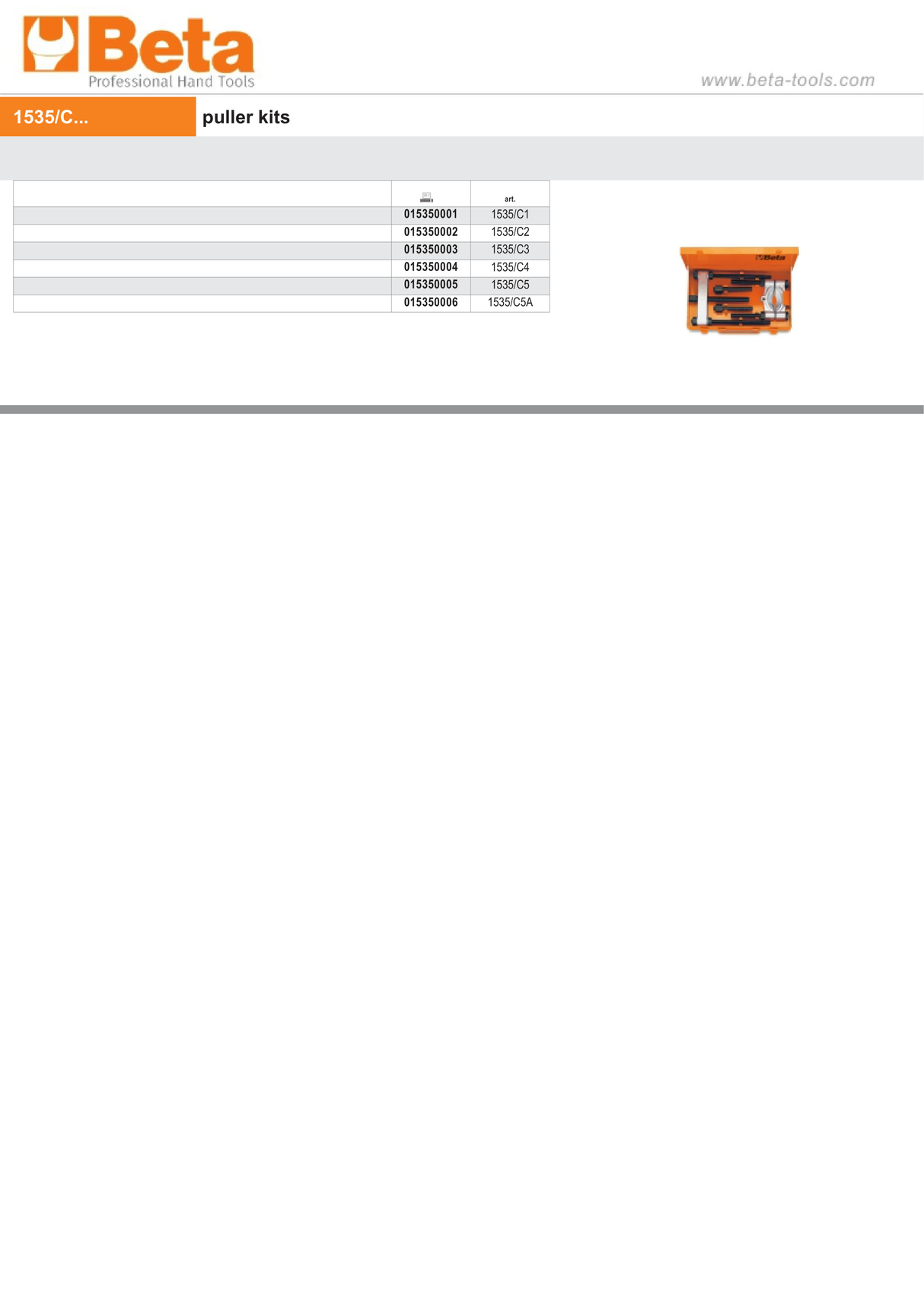 Puller Kits - Beta Tools 1535/C3 - Image 3