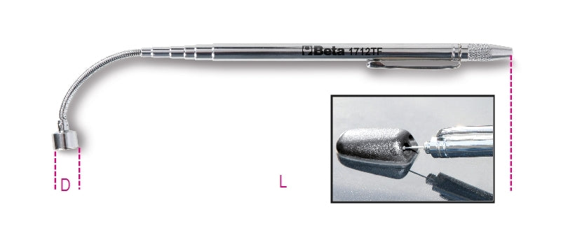 Telescopic Magnet with Flexible Head 150-590mm - Beta Tools 1712TF - Image 3