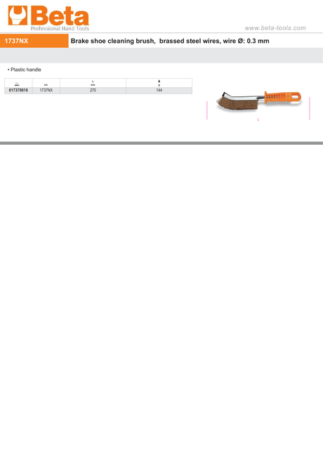 Brake Shoe Cleaning Brush Brassed Steel Wires 270mm - Beta Tools 1737NX - Image 2