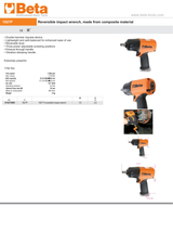 Reversible Impact Wrench 1/2" Composite Material 1750Nm - Beta Tools 1927P - Image 5