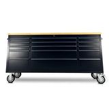 72" Matte Black Powder-Coated Steel 15-Drawer Tool Chest