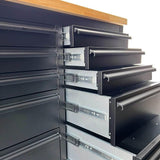 72" Matte Black Powder-Coated Steel 15-Drawer Tool Chest
