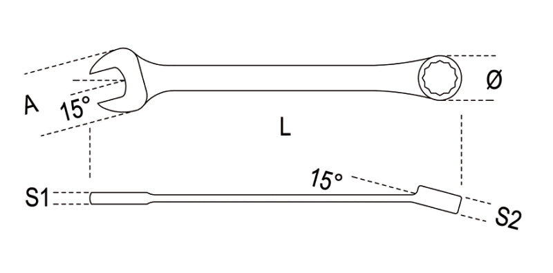 Combination Spanner Wrench Open Offset Ring Ends Chrome-Plated 32mm - Beta Tools 42 32 - Image 9