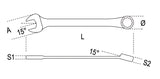 Combination Spanner Wrench Open Offset Ring Ends Chrome-Plated 32mm - Beta Tools 42 32 - Image 9