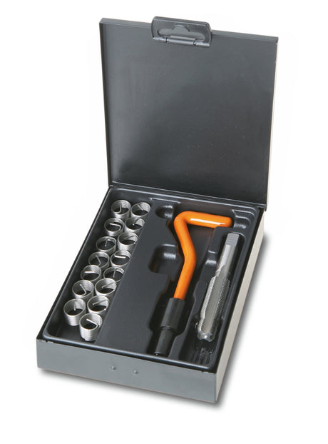 Set for Repairing Damaged Spark Plug Threads M14x1.25mm Helicoids Height 8.40 - 16.40mm - Beta Tools 437C - Image 1