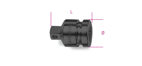 Impact Adaptor, 1/2" Female to 3/8" Male Drives, 37.5mm Length - Beta Tools 720/15 - Image 1