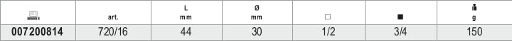 Impact Adaptor, 1/2" Female to 3/4" Male Drives, 44mm Length - Beta Tools 720/16 - Image 3