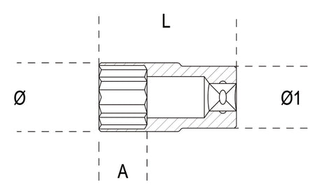 Hexagon Hand Sockets Long Series 1/4" 12mm - Beta Tools 900L 12 - Image 2