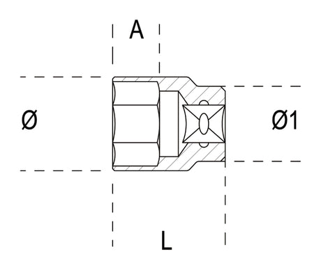 Hexagon Hand Socket 3/8" 10mm - Beta Tools 910A 10 - Image 2