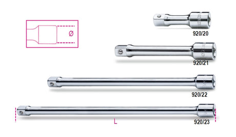 1/2" Drive Extension Bar 125mm - Beta Tools 920/21 - Image 1