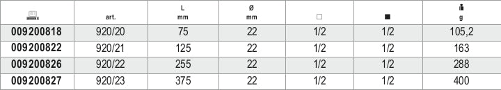 1/2" Drive Extension Bar 125mm - Beta Tools 920/21 - Image 3