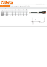 Flexible Hexagon Nut Spinner with Handle 7mm - Beta Tools 943FL 7 - Image 3