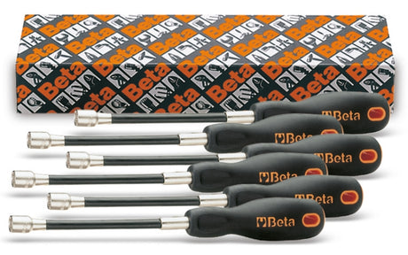 Set of 6 Flexible Hexagon Nut Spinners with Handles 5mm - 10mm - Beta Tools 943FL/S6 - Image 2